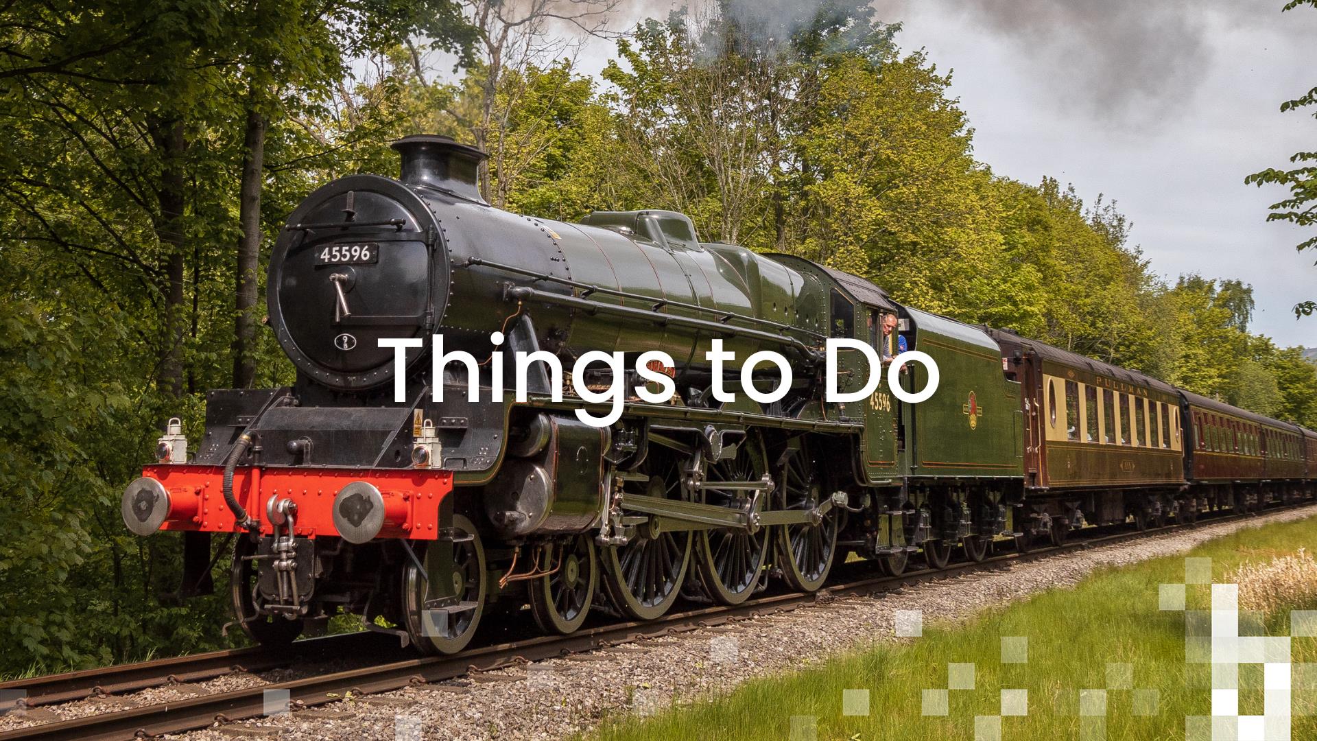 Bahamas steam train operating on the Keighley & Worth Valley Railway Line.